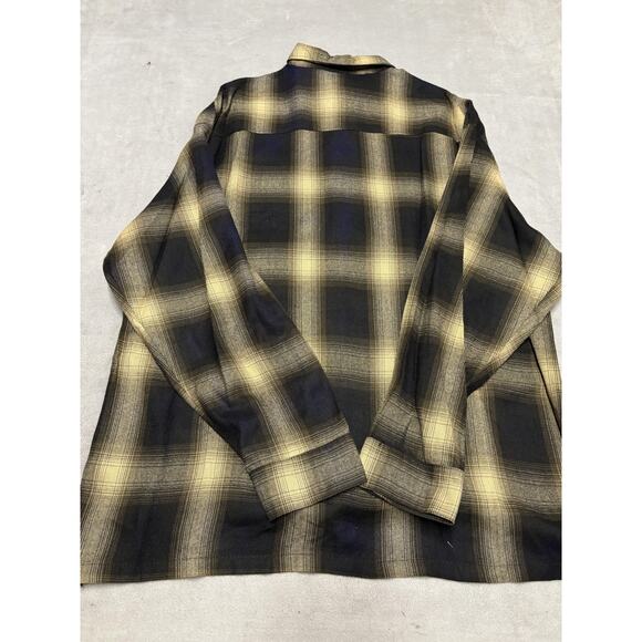 CalTop Shirt Mens 5XL Black Yellow Plaid Button Down Casual Made USA Style 2000 - Picture 7 of 8